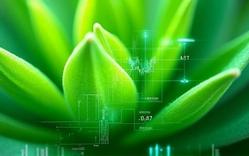 Nahaufnahme einer Pflanze mit darüber liegenden Analyse-Grafiken.